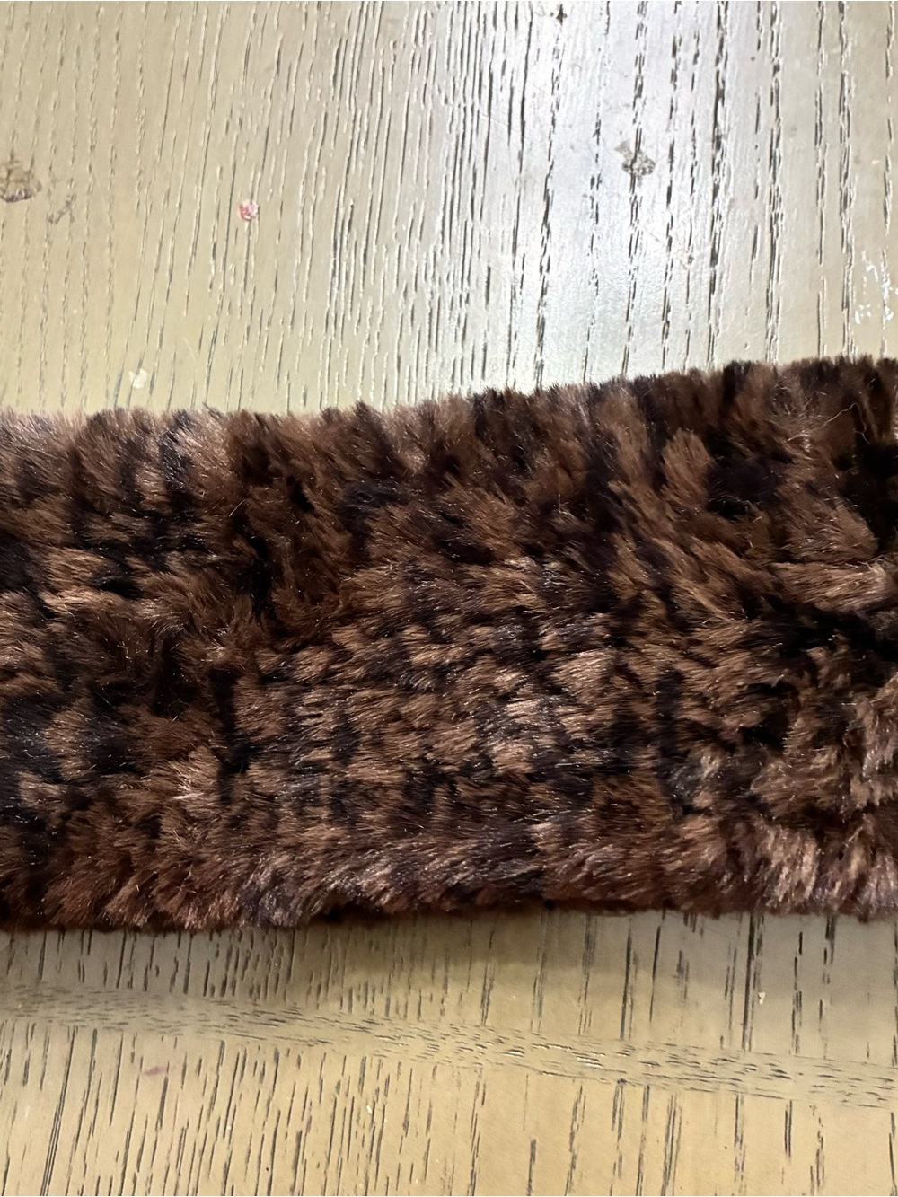 Faux Fur Brown Headband - Women Accessories and Gloves set